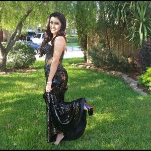 Strapless sequin dress